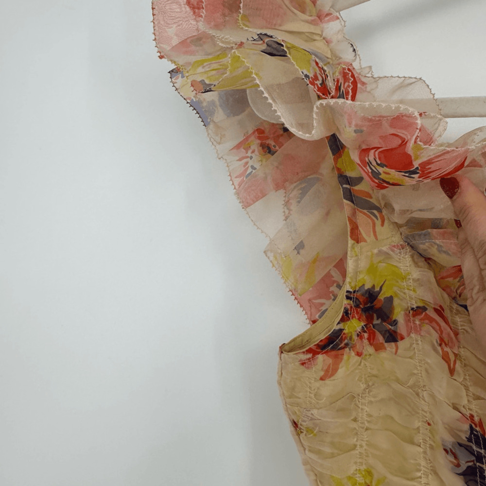 Doen Ernestine Dress RARE Sweet Gardenia Silk Organza Maxi SZ L Fairy Coquette - Picture 14 of 16